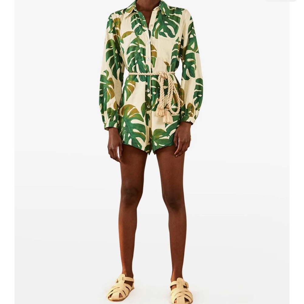 Farm Rio Monstera Romper L New with Tags